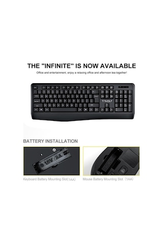 Flybuy T-wolf Tf100 Kablosuz Oyuncu Klavye+fare Seti, 104 Tuşlu, Sessiz, 2.4ghz Kablo İçiğiz Diğer