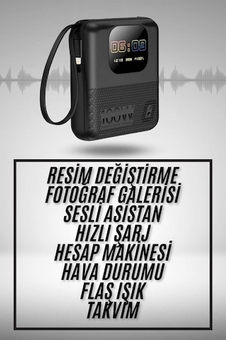 Akıllı Powerbank 10.000 Mah 4 Çıkışlı Taşınabilir Dijital Göstergeli Beyaz
