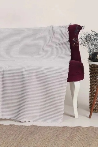 Fitilli Koltuk Örtüsü 170 X 210 Cm Gri