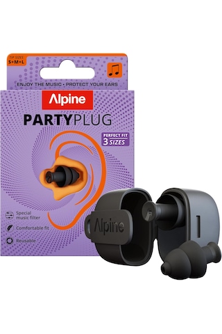 Alpine Partyplug Müzik Kulak Koruma Tıkaçları, 19 Db Gürültü Azaltma Siyah