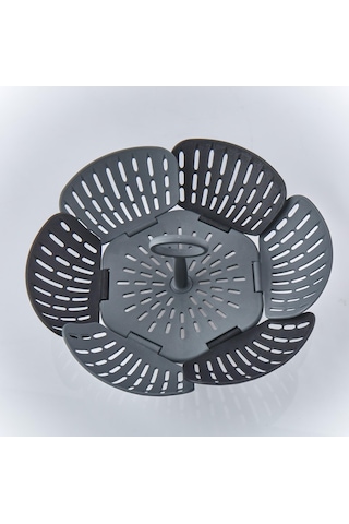 Gri Pratik Buharda Lezzetli Sebze Meyve Haşlama Pişirme Sepeti