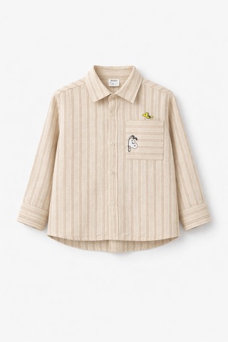 Baby Lory Kids Store Erkek Çocuk Snopy Desenli Gömlek Takım Koyu Bej