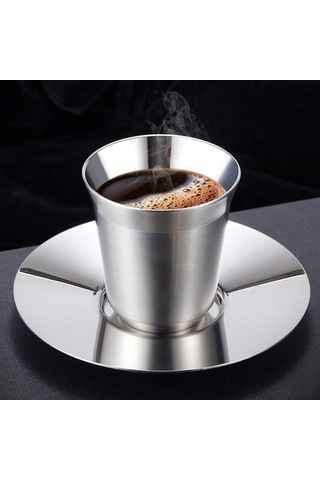 Suntek Çift Duvarlı Kahve Kupa Yalıtımlı Çay Bardağı Plakalı S