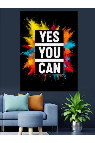 Ahşap Tablo Evet Yapabilirsin Motivasyon Yazısı