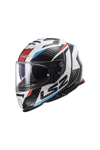 Ls2 Storm 2 Racer Beyaz Kapalı Motosiklet Kaskı Beyaz - Siyah