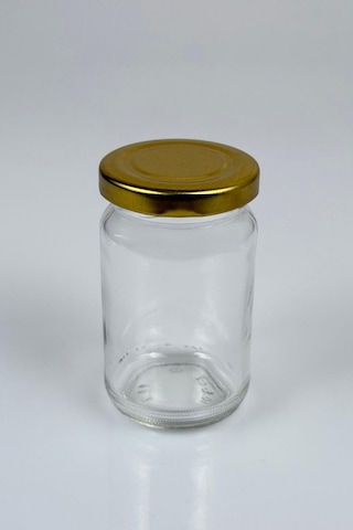 8 Adet 105 Ml Baharatlık Mama Şekerleme Çok Amaçlı Metal Kapaklı 105 Cc Kısa Cam Kavanoz Gold