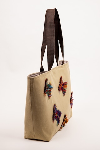 Fabric Craft Bag Omuz Çanta Etnik İşlemeli Hardal Hardal