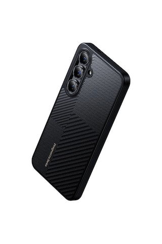 Galaxy S25 Kılıf M-safe Şarj Uyumlu Karbon Fiber Benks Montage Hybrid Armorpro Kevlar Kapak Siyah