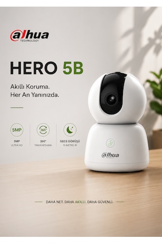 Hero 5b Akıllı Kamera - 5mp Akıllı Wifi Kamera 360' Kablosuz Ev Kamerası Dahua Türkiye li