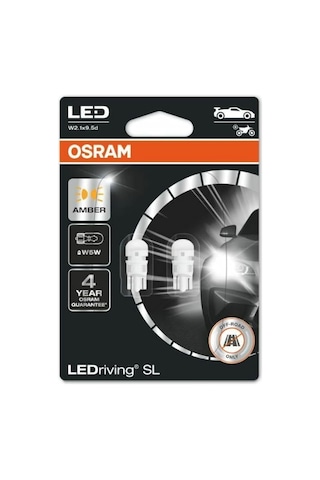 Osram T10 Led Turuncu Dipsiz Wy5w Park Ve Sinyal Ampülü 2827-02b Sku: Smg8690010190604 Açık Kahverengi