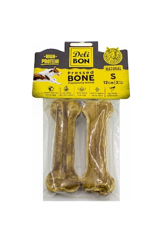 Delibon Deri Köpek Çiğneti Pres Kemik 2x12cm Natural