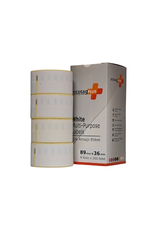 Ecotagplus Dymo Muadili Etiket - 89 Mm X 36 Mm - 4 X 260 Adet - Eko Paket - 99012 1