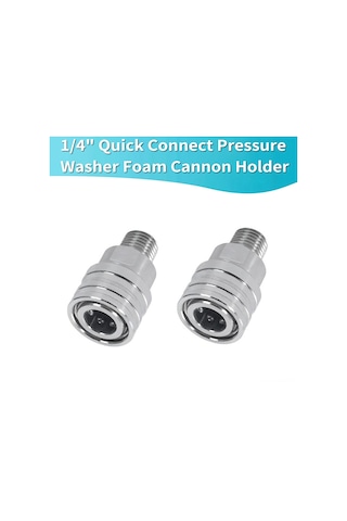 Kosona Stainless Steel Pressure Washer Foam Cannon Bracket - 1/4" Quick Connect, 2-hole Design For Easy Installation & Tidy Storage