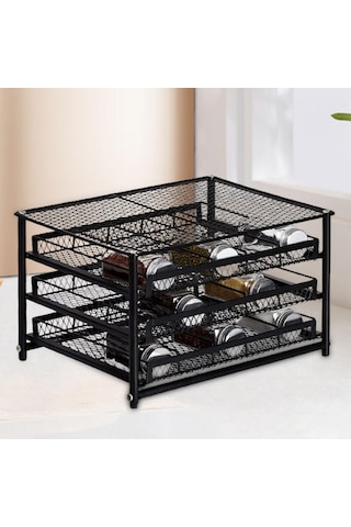 Suntek Mutfak Baharat Rafı 3 Katlı Tezgah Üstü Düzenleyici Siyah