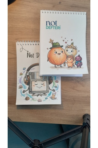 A5 Not Defteri Renkli Balkabağı Kapak Kareli Defter 50 Yaprak 2'li Set Çok Renkli
