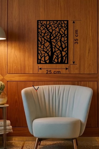 Soyut Ağaç Dalları Ahşap Duvar Tablosu - 25x35 Cm Lazer Kesim Dekoratif Pano Renkli