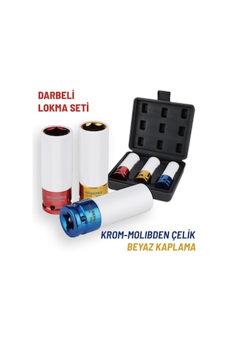 Workpro Wp202591 17/19/21mm 3 Parça 1/2 Cr-mo Profesyonel Darbeli Derin Lokma Seti Fr Wp202591