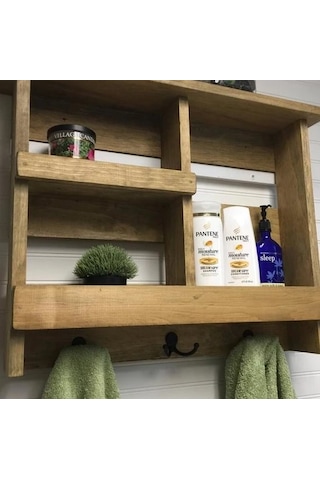 Ağaç Atölyesi – Sean Ahşap Banyo Tereği/Dolabı Ceviz