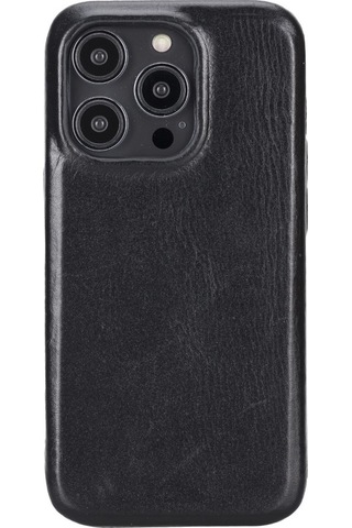 Apple Uyumlu iPhone 15 Pro Deri Arka Kapak Rock Rst1
