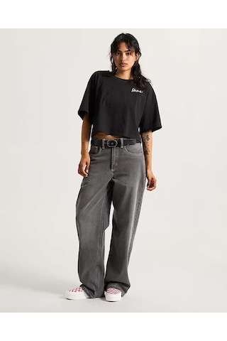 Vans Classic Script Kadın Siyah T-shirt - Vn000qdf