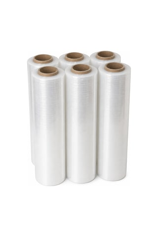 Sanayi Tipi Şeffaf Palet Streci 17 Mikron 50 CM 300 M 2.7 KG 6 Adet Kesiksiz Sarim Eşya Mobilya Koli Sarma Streci