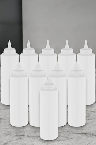 500 Ml. Fişek Sosluk Ketçap Mayonez 10 Adet Şeffaf