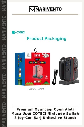 Premium Oyuncağı Oyun Aleti Masa Üstü Coteci Nintendo Switch 2 Joy-con Şarj Ünitesi Ve Standı