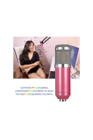 Mufunye Profesyonel Kondenser Mikrofon - Ses Kaydı Ve Ktv İçin Yüksek Hassasiyetli, Düşük Gürültü, Beyaz