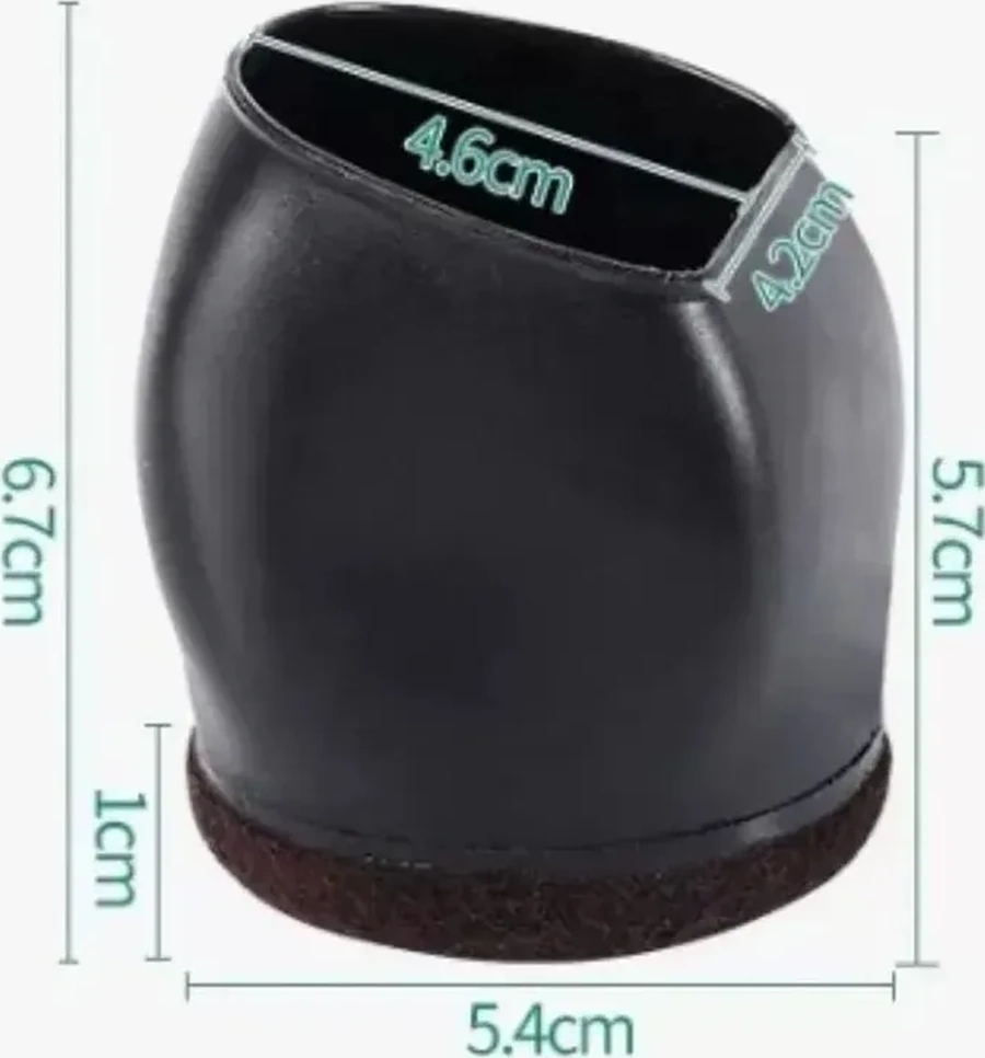 Zelenyj Sad Mobilya Ayakları İçin 5'li Koruyucu Pedler 161630711 Siyah