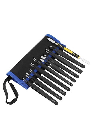10 Parça Hassas Elektronik Tamir Cımbız Seti Anti-statik/anodize 10 Adetli Set