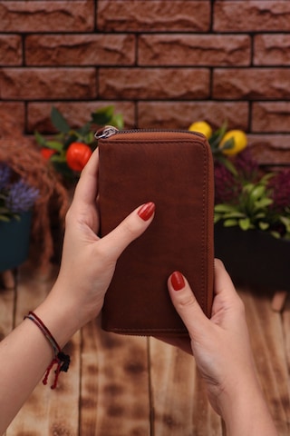 Özka Leather Taba Telefon Bölmeli Unisex Deri Uzun Kartlık Cüzdan Portföy Siyah