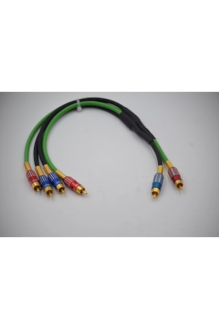 Bakır Amfi Rca Kablosu 50cm - 2 Giriş 4 Çıkış Anfi Rca Kablosu - 50cm - El Yapımı Tam Bakır - 50 Cm