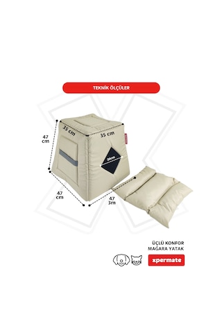 Xpermate 3 Fonksiyonlu Kedi Evi Kedi Yatağı Kedi Yuvası
