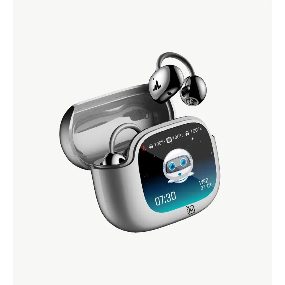 Linktech Tw50 Premium Açık Kulak Klipsli Dokunmatik Ekranlı Ai Dil Çeviri Özellikli Tws Bluetooth Kulaklık