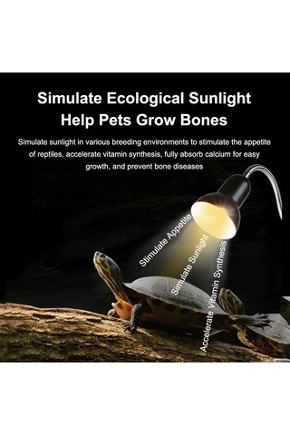 Singree "sürüngen Isıtma Lambası - 360 Dönebilir Kelepçeli Uva/uvb Işık Ve Isı Kaynağı 25w/50w/75w " Gümüş