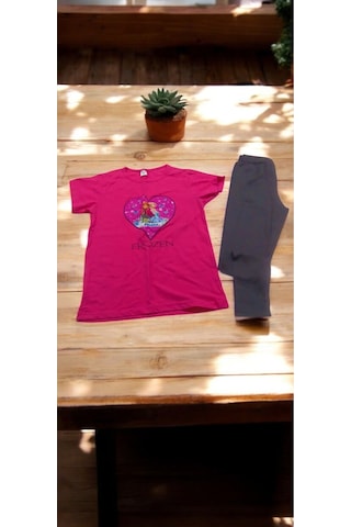 Tayt - T-shirt Takım Renkli