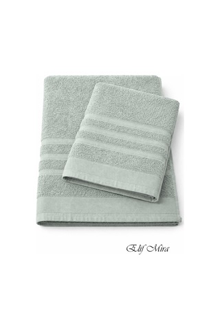2 Parça Banyo Havlusu Seti Pamuklu Sude 70x140 + 50x85 Cm Yeşil