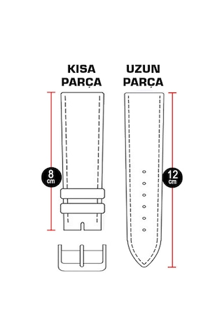 Saatse Siyah Hakiki Deri Saat Kordonu Kayış 20 MM