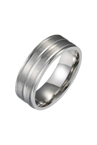 Chavin Gri Bayan Erkek Çelik Yüzük Alyans Ec43By Gümüş