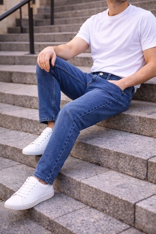 Cedy Denim Dar Paça Erkek Yüksek Bel Kot Pantolon - Salaş Mom Jean C333 Mavi