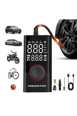 Knmaster Lp200: 150 Psı Dijital Göstergeli Şarjlı Hava Pompası