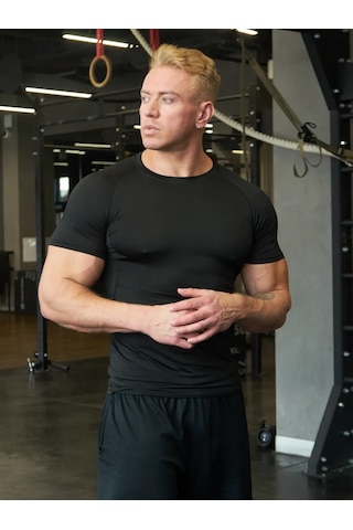 Igelek Spor Rashguard Kompresyon Tişört 376544002 Siyah