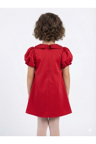 Xo Kids Kız Çocuk Kısa Kol Elbise 1-6 Yaş 2915-1 Kırmızı