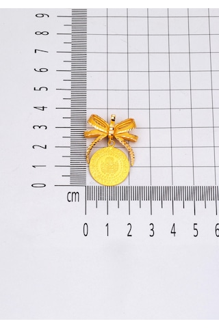 Bilezikci Çeyrek Altınlı 22 Ayar Fiyonklu Kolye Ucu Sarı Altın