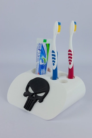 The Punisher - Dekoratif Diş Fırçalık Beyaz