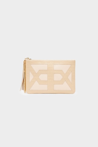 Açelyaokcu Premium Comet Handbag Hakiki Deri Portföy Clutch Çanta Bej