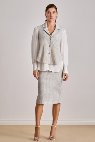 Dökümlü Ekru Örme Gömlek Ekru