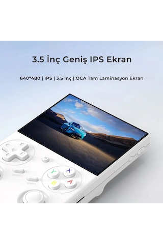 Rg 35xx Pro 64 Gb 3.5 İnç Ips Ekran Çift Analog Kollu Retro El Konsolu Beyaz