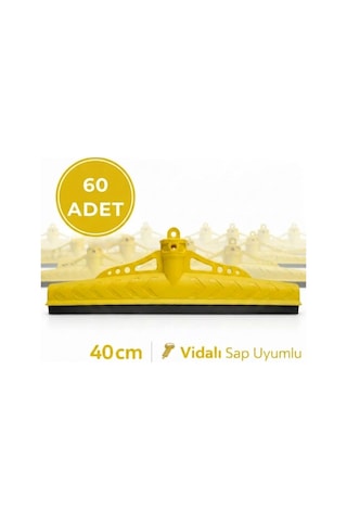 Mulpex Çekpas 40 Cm 60 Adet Vidalı Sap Uyumlu Sarı Renk Yersil Çekçek Yer Çekçeği Zemin Temizlik Aparatı