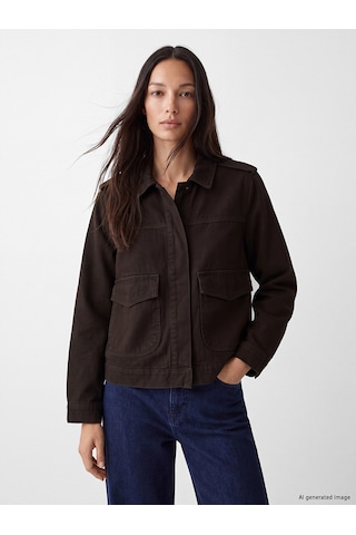 Lcwaıkıkı Classic Kahverengi Gabardin Kadın Gömlek Ceket